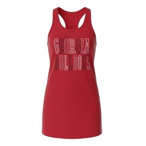 BoxerCraft Georgia Bulldogs Tank Sleepshirt Dress Red Small Racerback Athletic